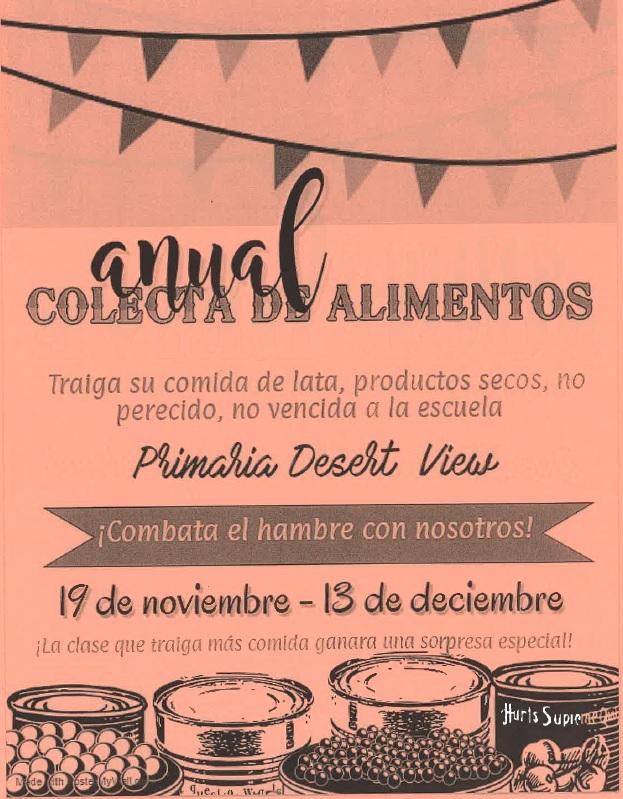 Canned food drive in Spanish