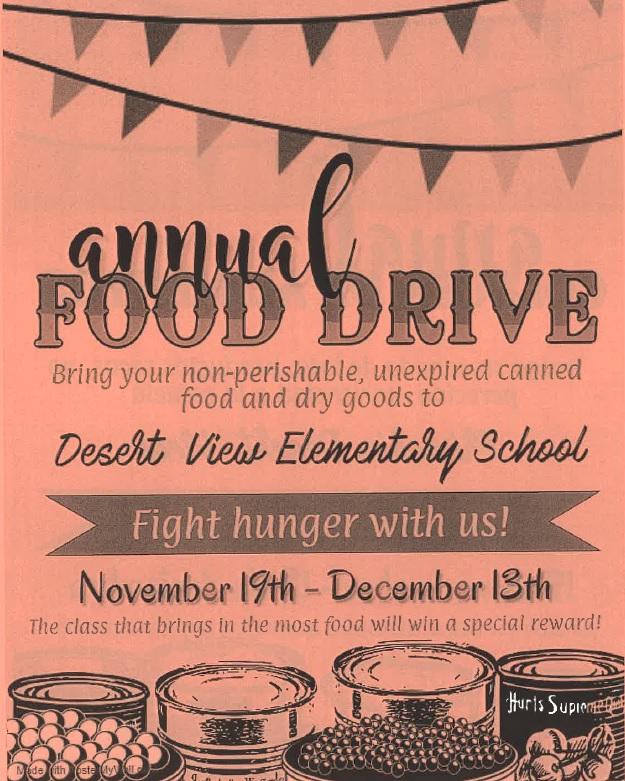 Canned food drive flyer in English. 